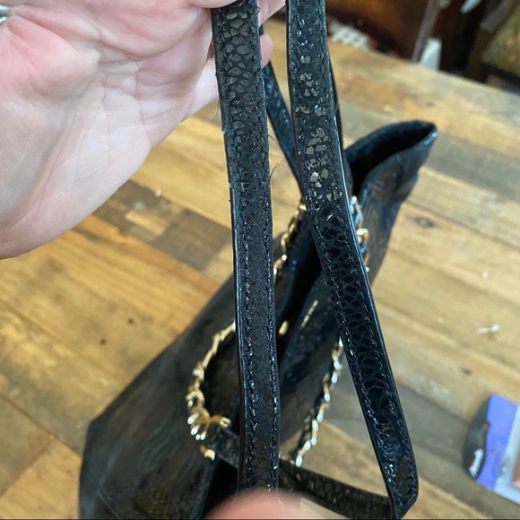 Michael Kors Black Embossed Python HarperTote - Picture 9 of 10